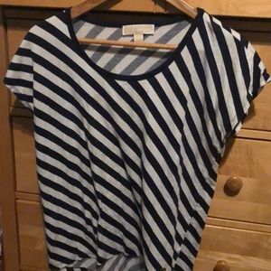 Michael Kors top, navy and white striped